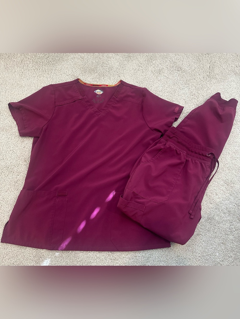 Women's Maroon Scrub Set